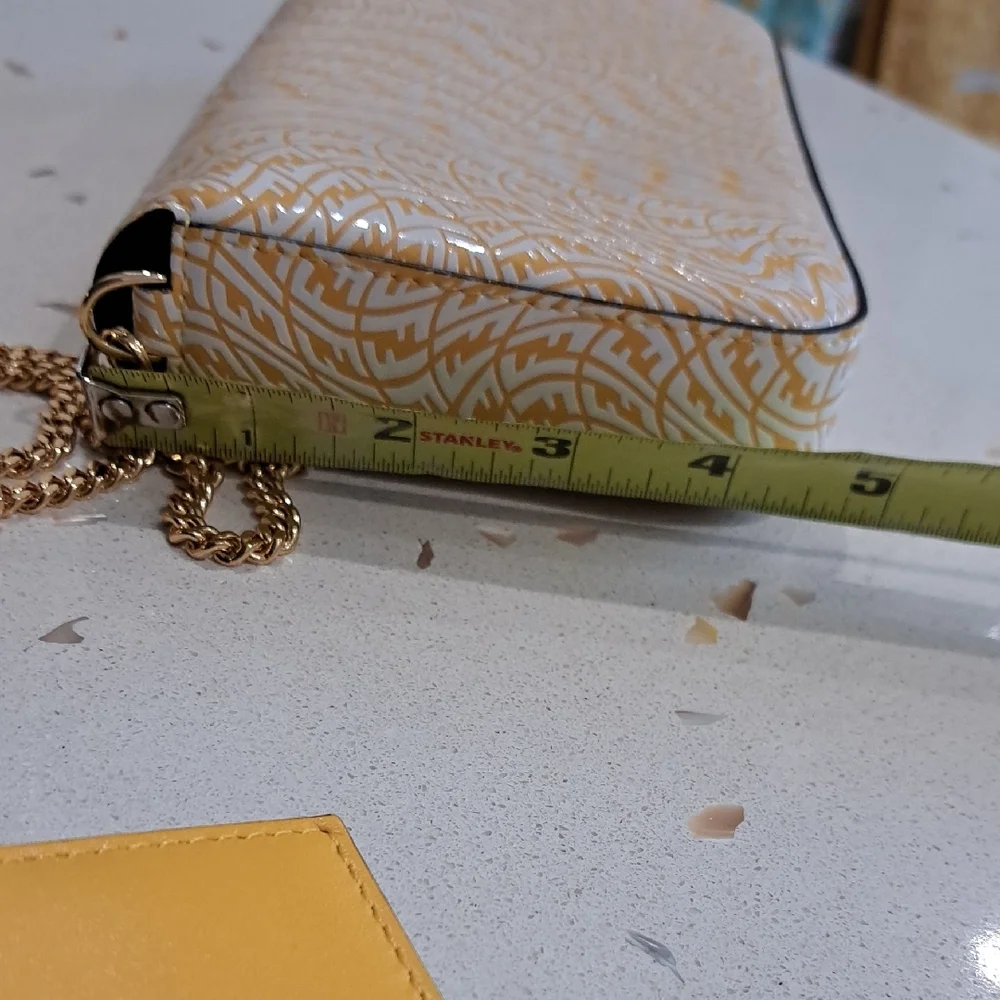 NIB Fendi Gold and FF Vertigo Print Leather Clutch - Picture 11 of 14